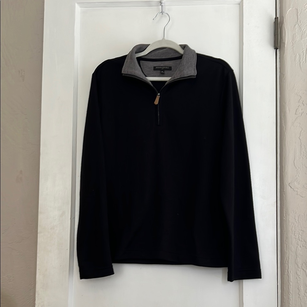 Banana Republic Black and Gray Quartet Zip Up Sweater size Medium
